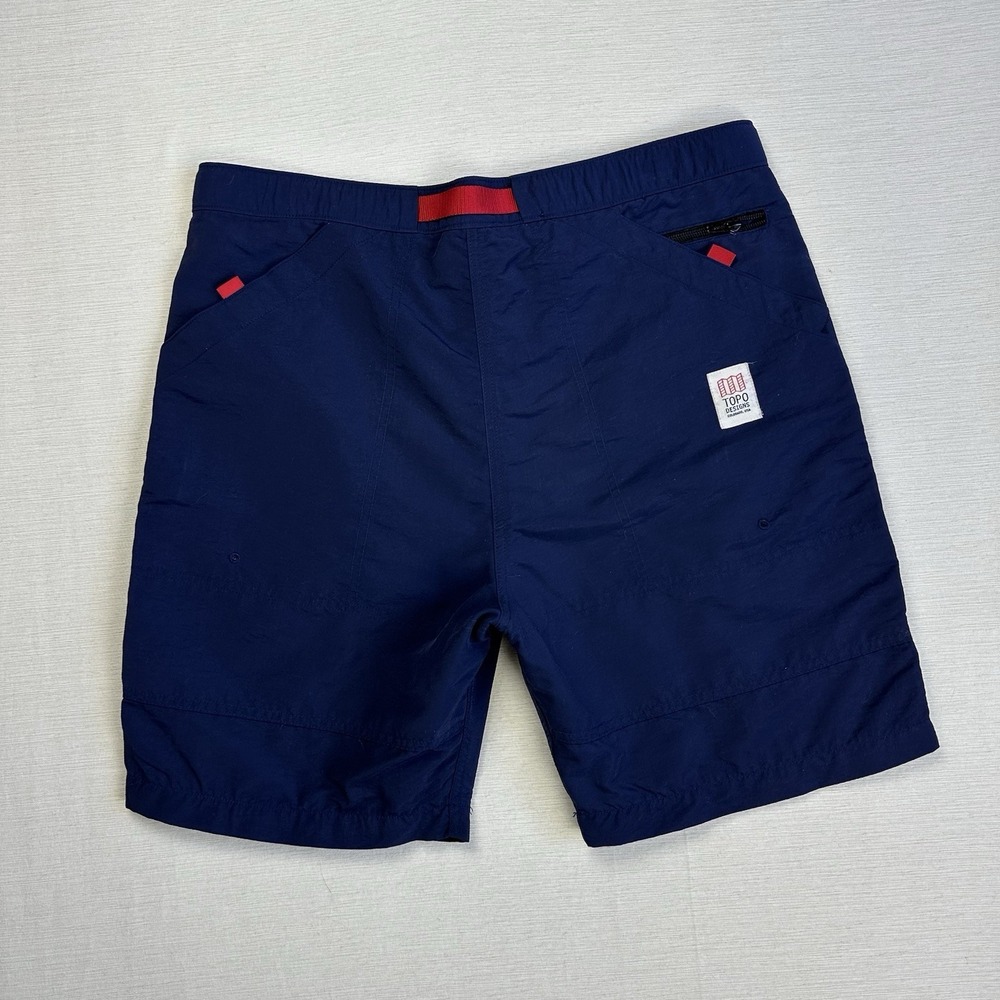 Topo Designs Mountain Shorts Belted Rip Stop Men L Blue Hiking Camping Huckberry - Picture 6 of 9